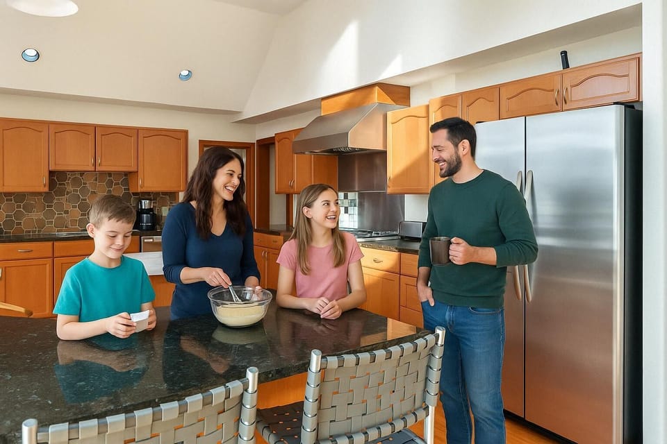 Plenty of space for friends and family to help with meals or just hang out.