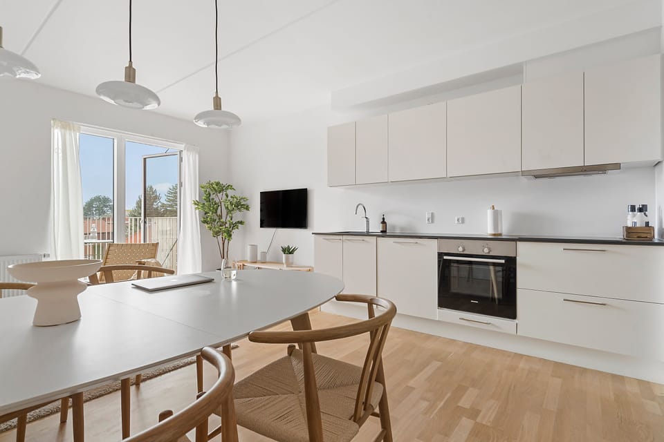 Dining area and kitchen