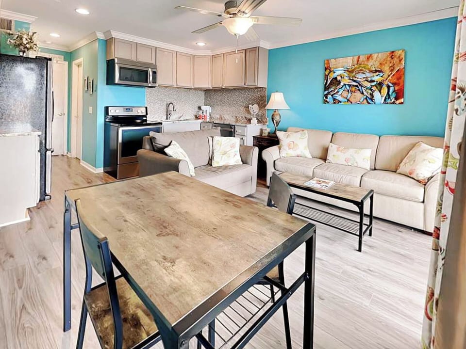 Open Living, Dining & Kitchen