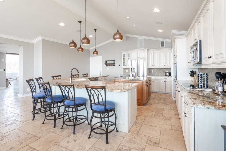 Large kitchen, room for everyone. 