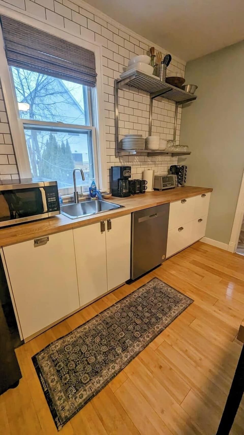 Bright and functional kitchen with subway tile backsplash