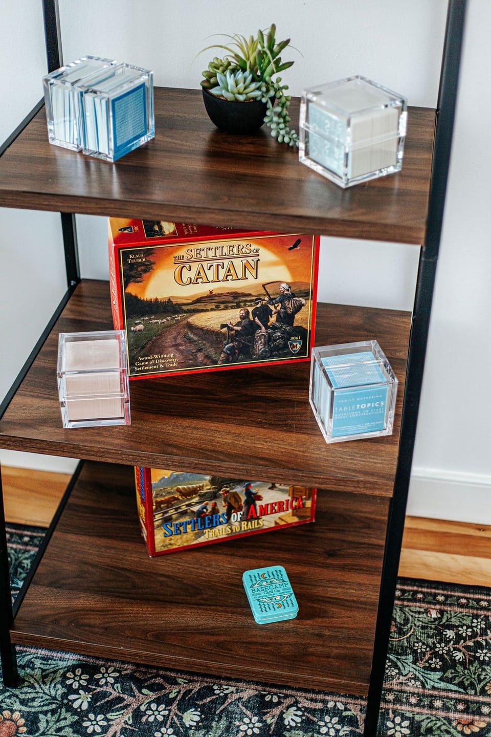 [Second Floor] What are those cubes? Tabletopics...so cool. They're conversation starter cards that we absolutely love. 