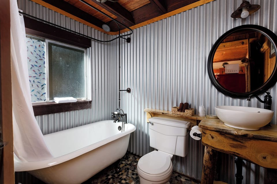 Downstairs bathroom with clawfoot tub