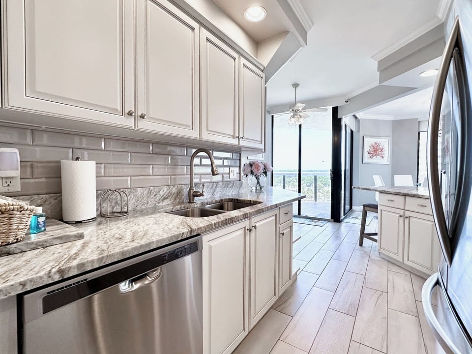 New stone counters.