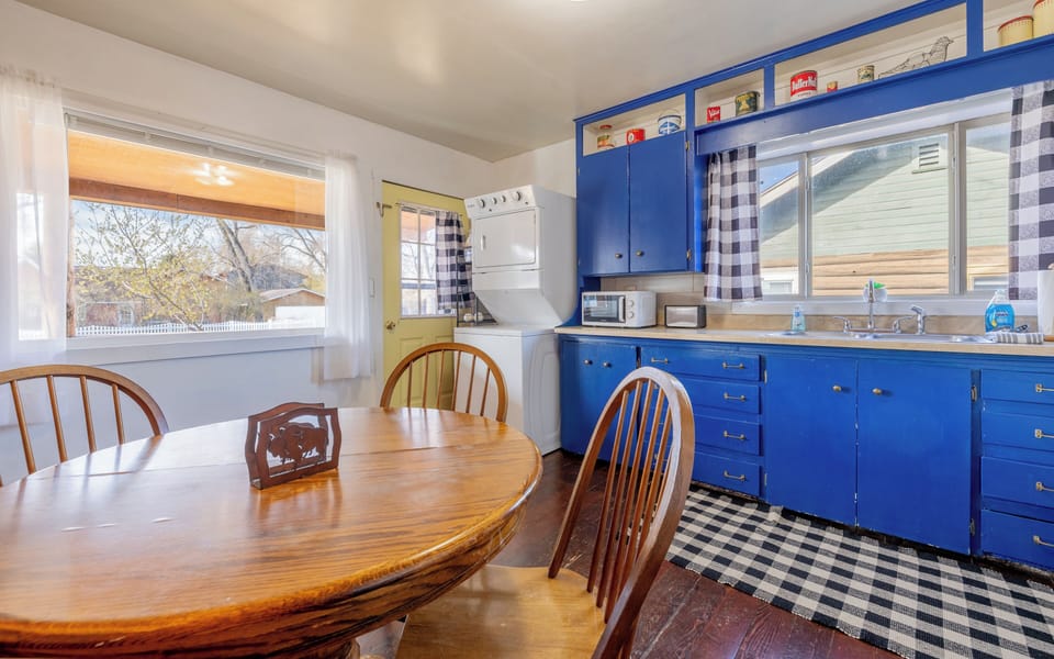 Eat in kitchen is bright and welcoming with plenty of space to prepare meals