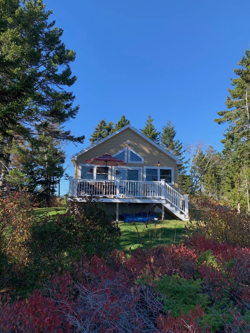 Front of the house facing the water