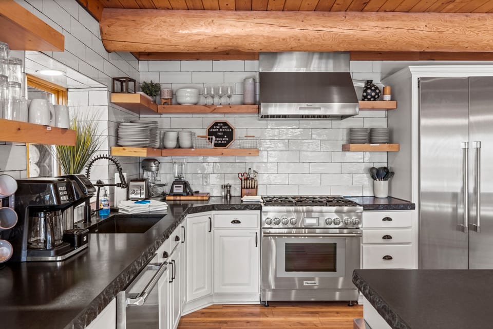 Green Canyon Chalet-Kitchen sink and Thermador gas stove (South Center)