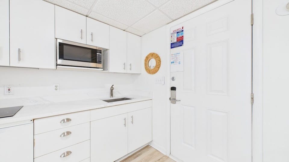 Kitchenette with cooking essentials