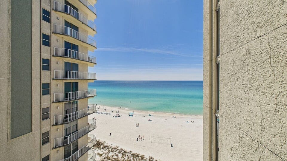 Balcony with beautiful coastal views