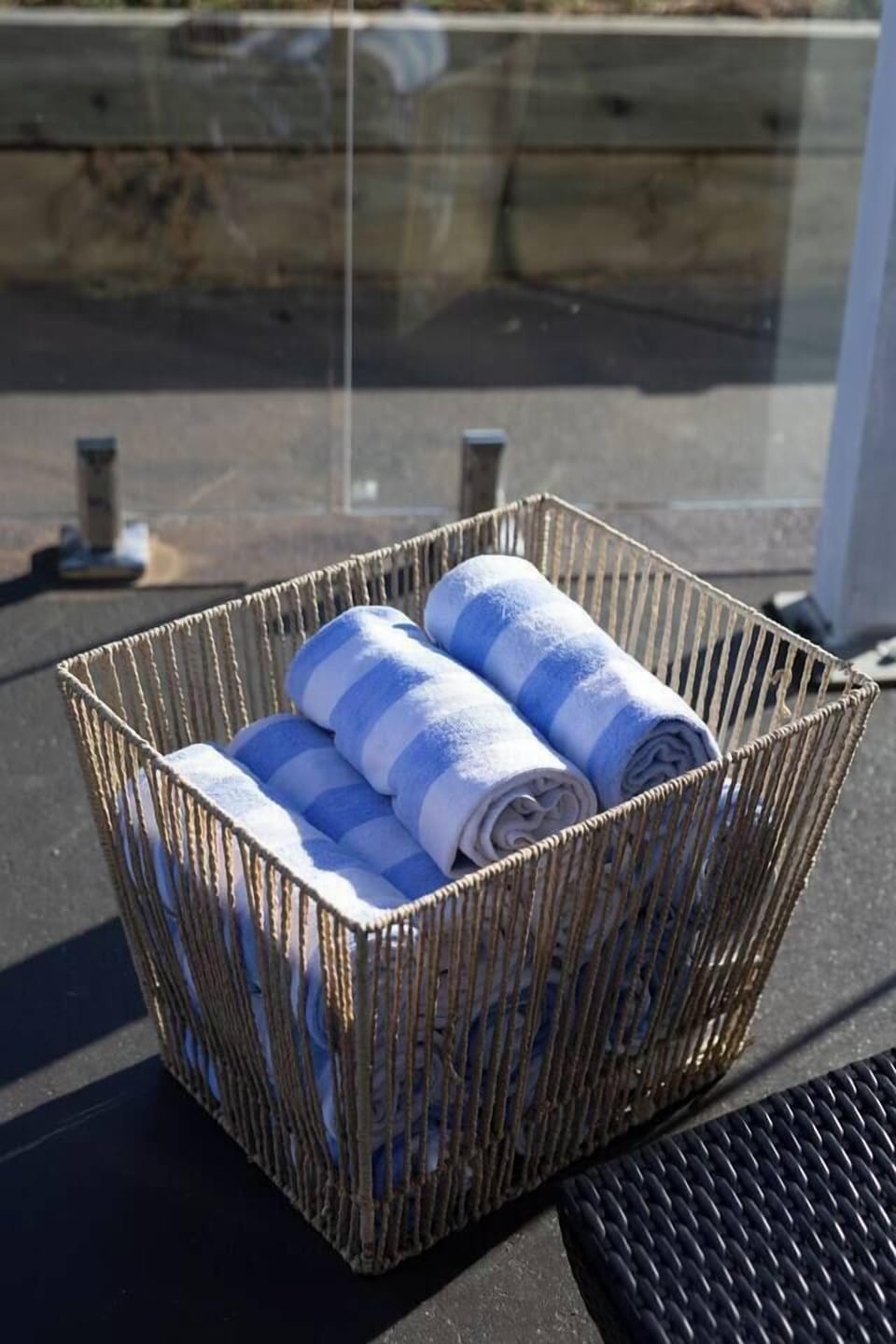 Pool towels are provided, so feel free to leave yours at home.