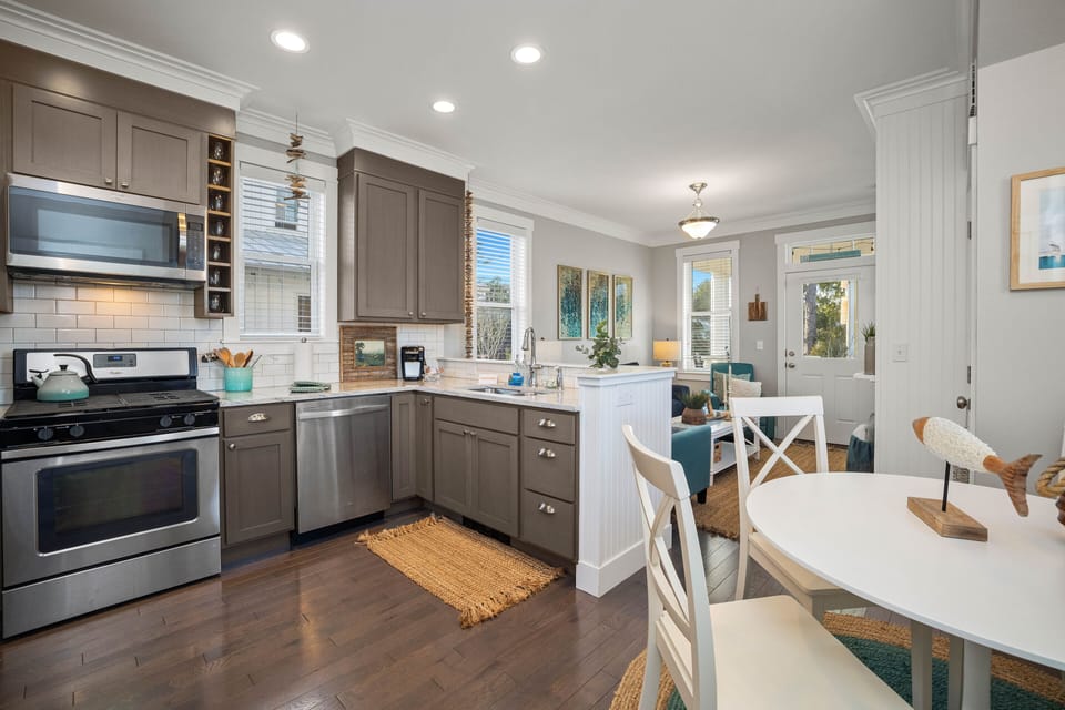 The kitchen is fully stocked for your cooking needs during your stay! 