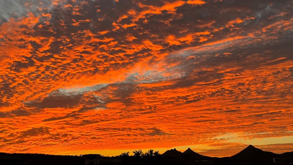 Unbelievable sunsets from the rooftop patio.