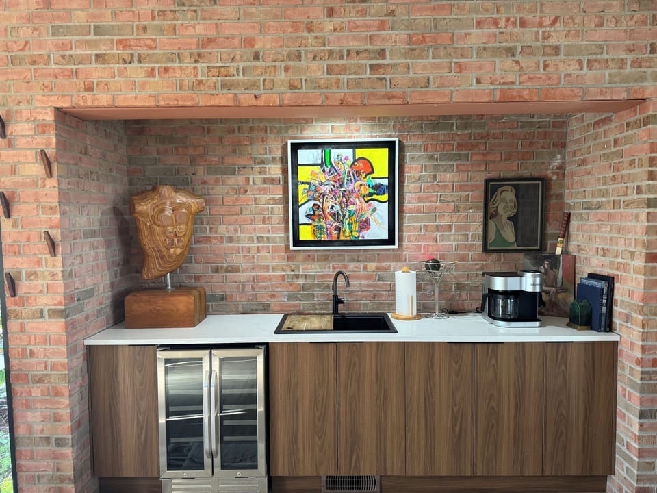 Wet and Coffee Bar w/Beverage Fridge.