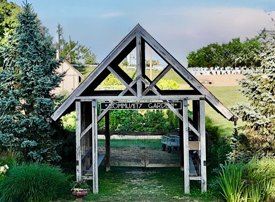 Take a stroll through the Community Garden across the street from The Bank. 