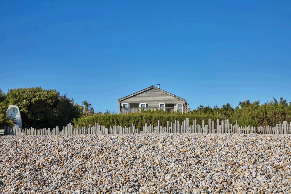 While the home is beachfront, it's set back enough to feel secluded and private.