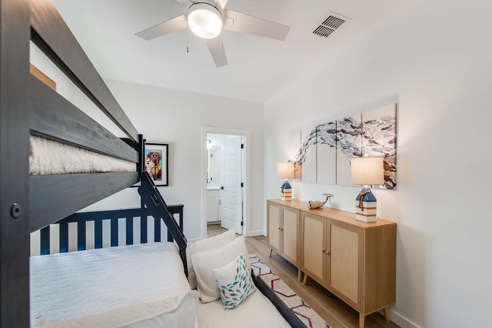 Bunk Room - Bedroom 3 with a twin over full bunk bed and twin trundle