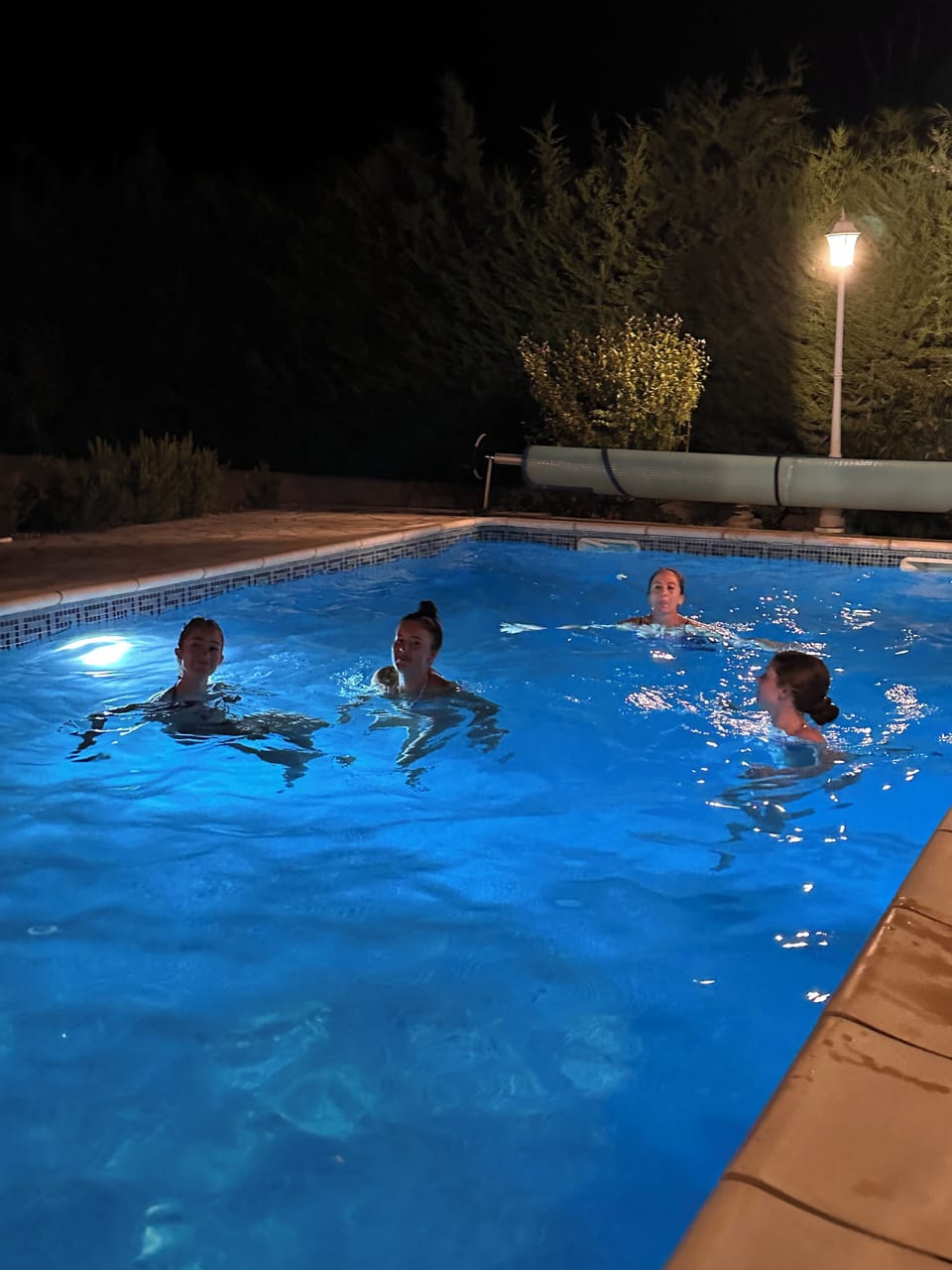 Pool is lit if you fancy cooking down before going to bed.