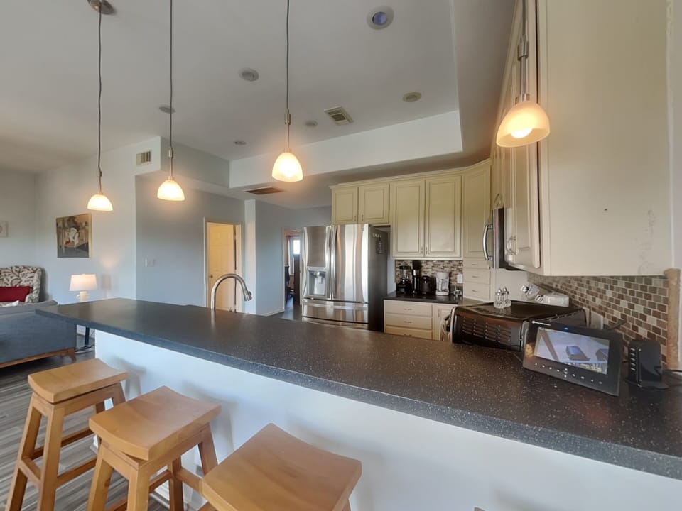 Kitchen with Large Fridge