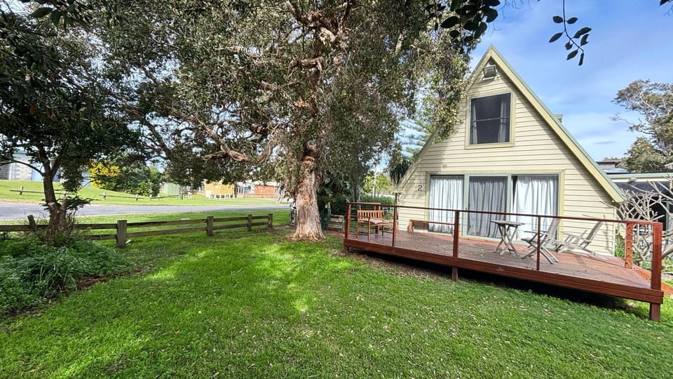 Back deck and backyard. 