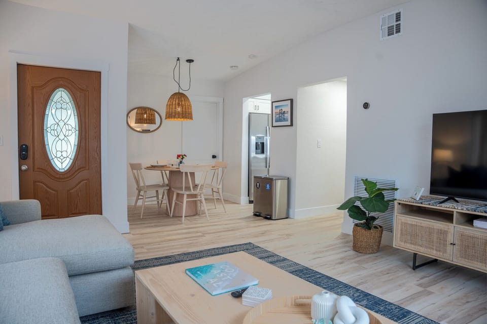 Combined living and dining area.