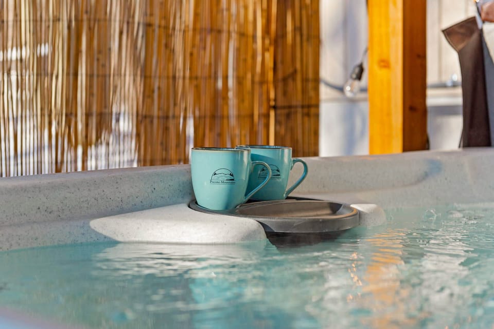 Sit back and relax in the private hot tub and enjoy the views.