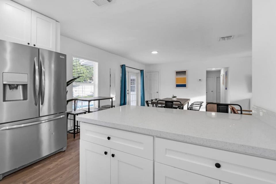 With wide counter space for food prep
