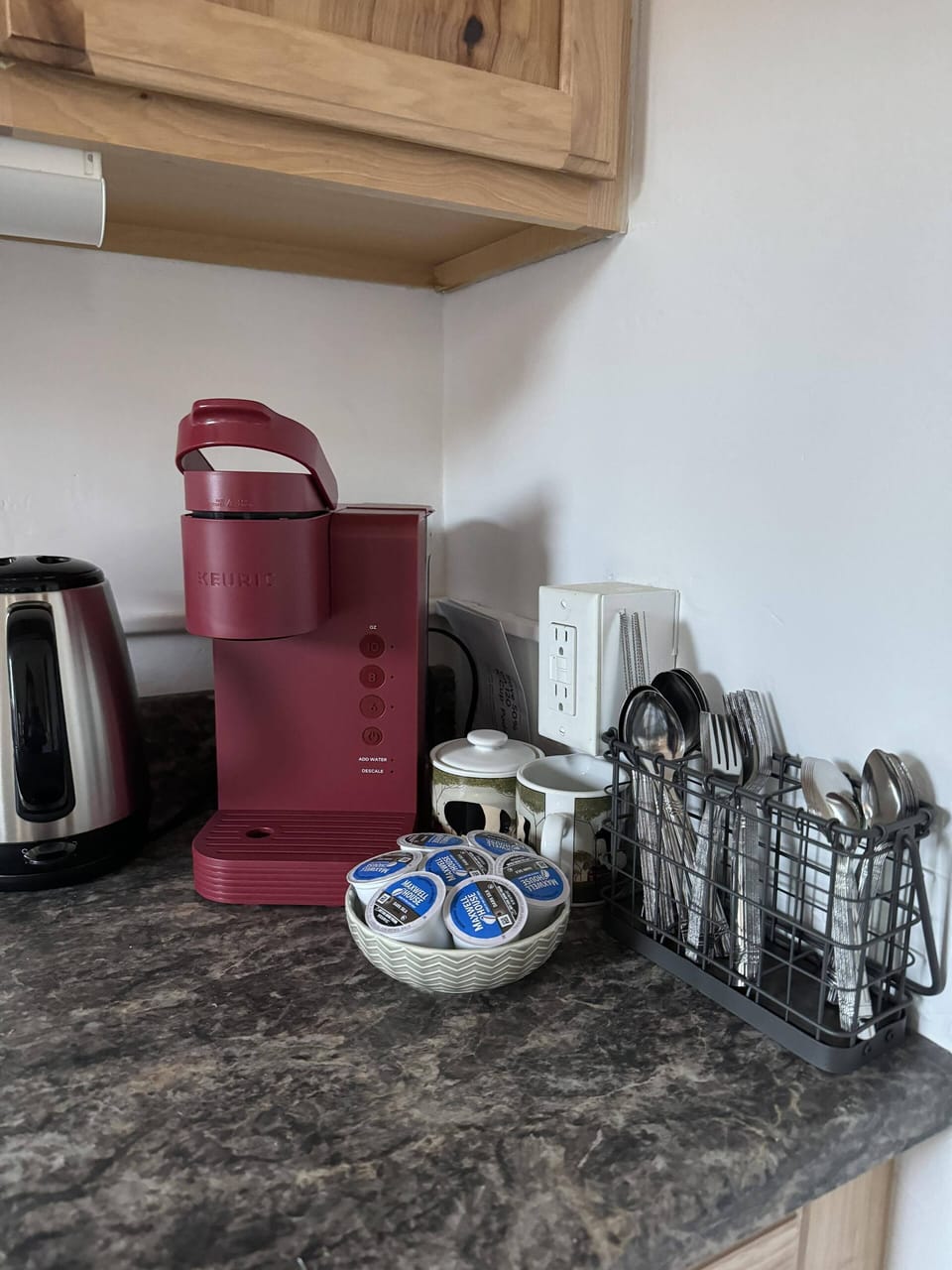 Keurig with coffee pods.