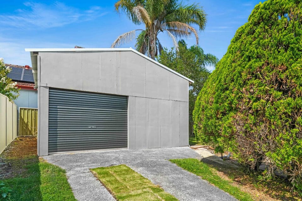 The large storage shed is ideal for storing household items, gardening tools, spare furniture, or for setting up a workshop.