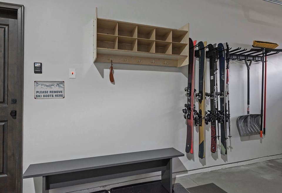 Garage Ski Prep Area w/ Storage