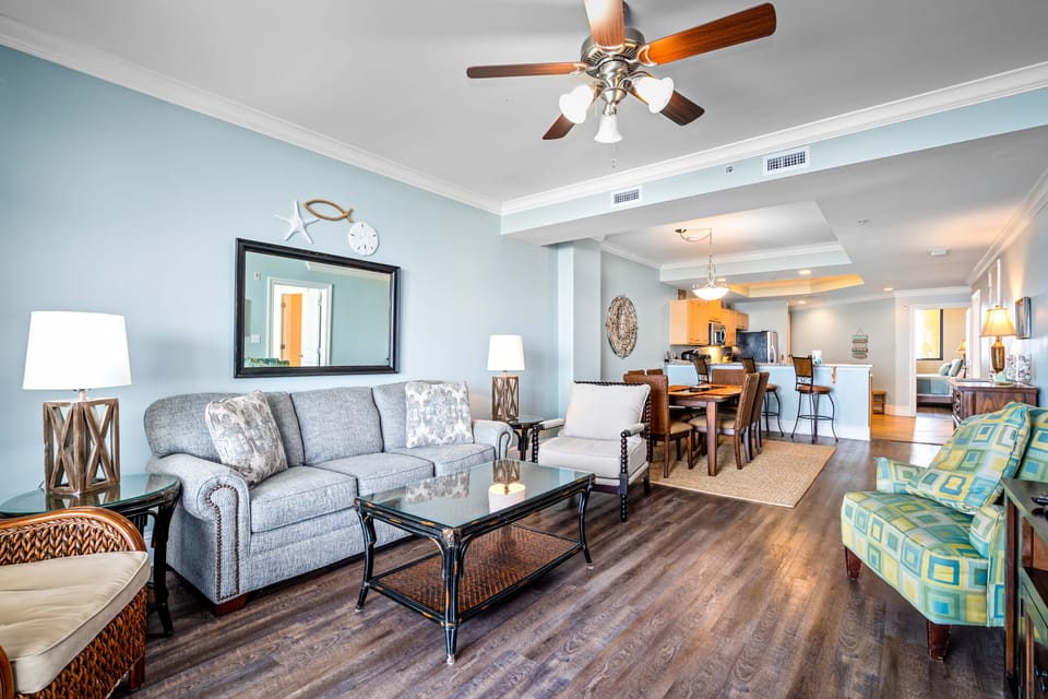Gulf Front View Living Room 