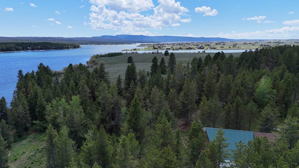 View southward over Island Park Reservoir from above the cabin. 
