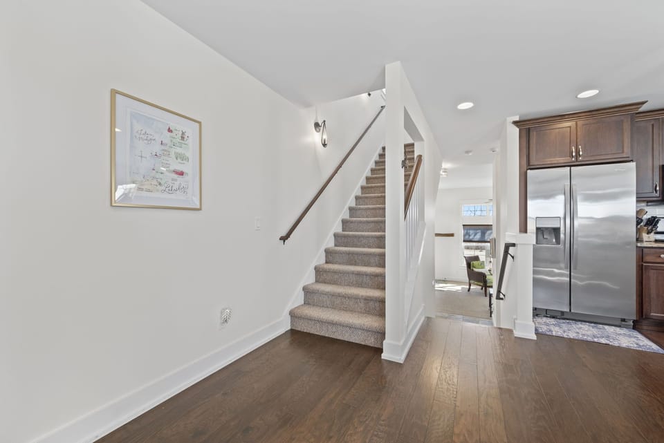 Stairs leading to master bedrooms