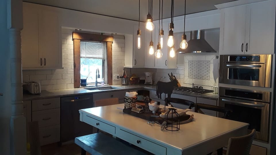 Main kitchen, fully equipped; built in oven and micro, dishwsh; table for 6-8.