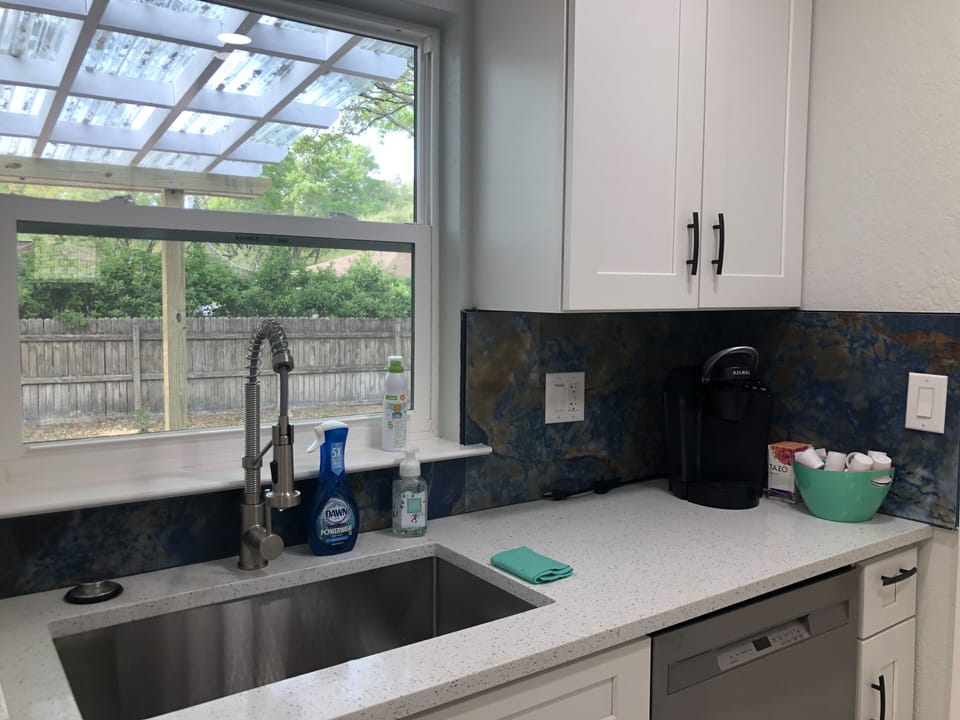 Kitchen view to backyard