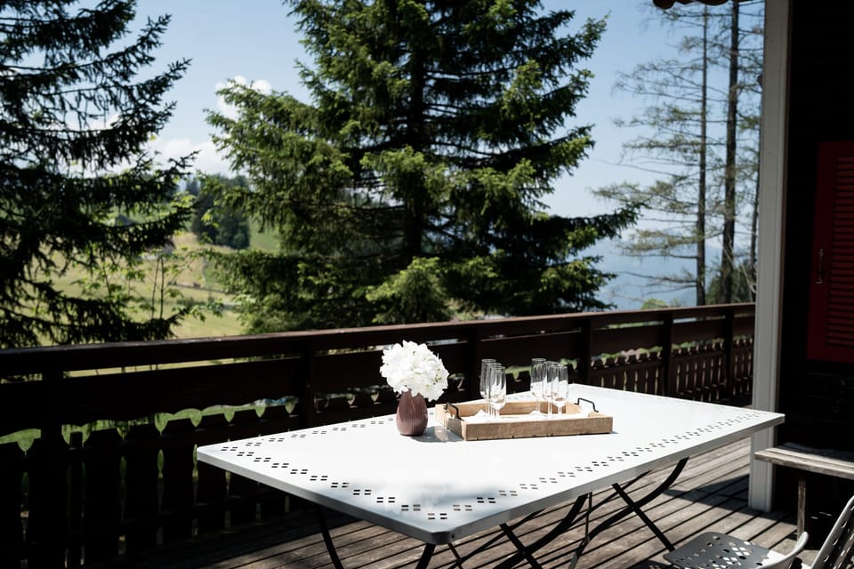 Balcony with a table