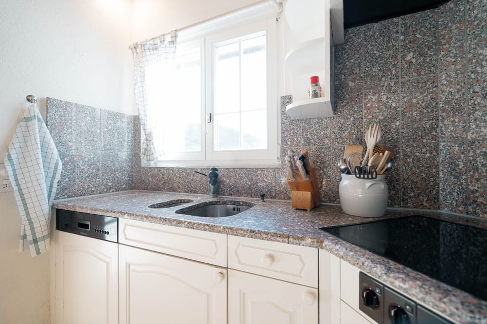 The kitchen is equipped with a dishwasher