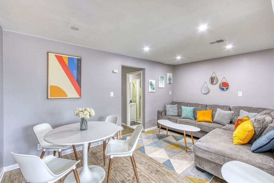 You are surrounded by tasteful decor and warm tones, making the dining room a perfect setting for any occasion.