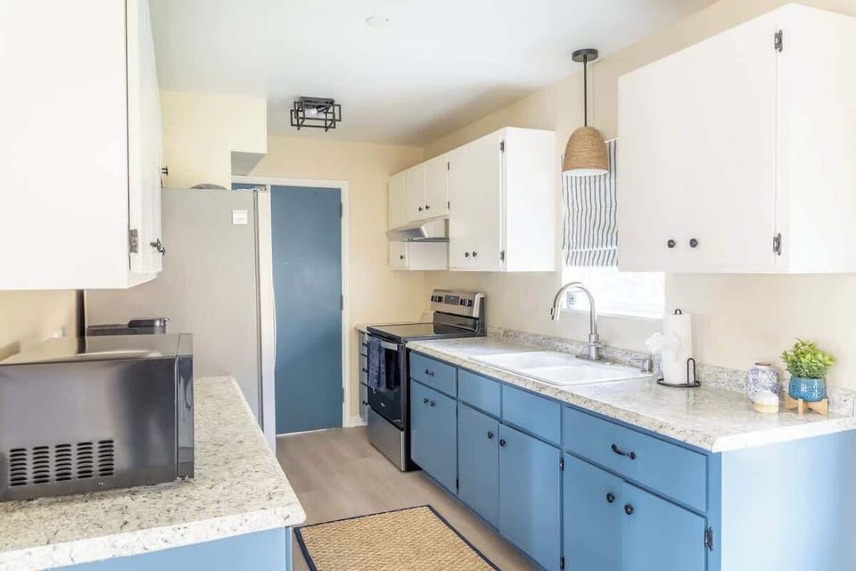 Fully-stocked kitchen.