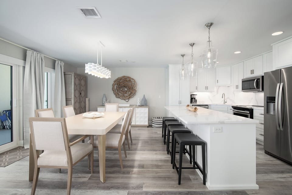 Dining Table w/ 6 Chairs and Kitchen Island Seating
