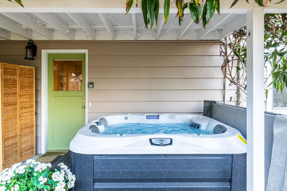 Relax in the hot tub after a day of exploration.