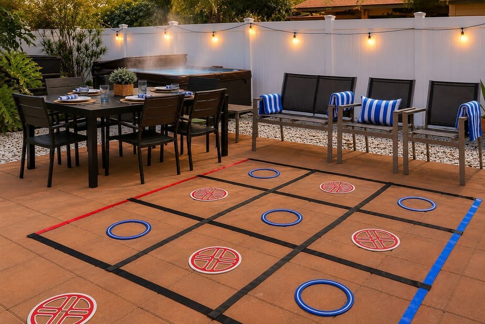 Challenge the family to some friendly competition! Play giant Tic-Tac-Toe, enjoy classic backyard games, and make memories between pool breaks. It's the perfect spot for kids and adults to laugh, connect, and enjoy quality time together.