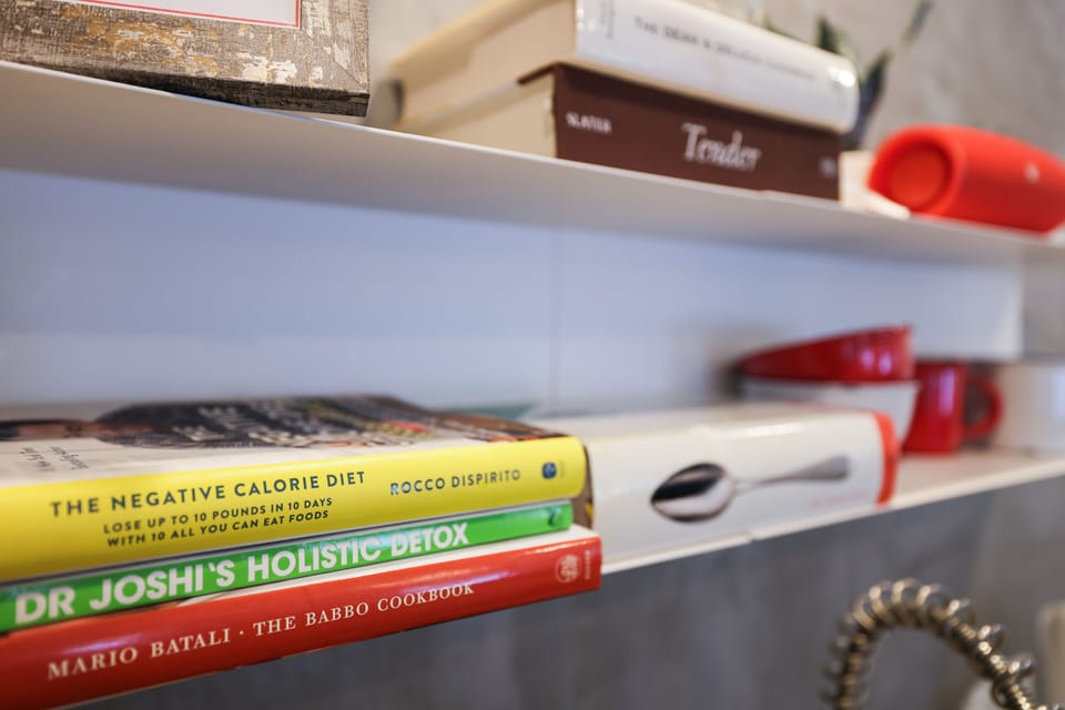 Browse through the books for cooking inspiration, try out new recipes