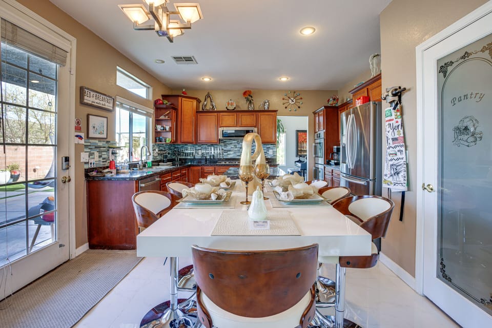 Dining | 1st Floor | Dishware/Flatware Provided | 2-in-1 Dining/Ping Pong Table