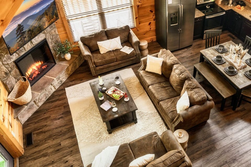 Living room/dining area/kitchen on main level!