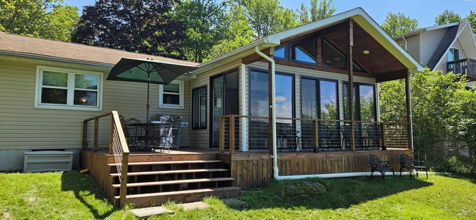 Back deck, outdoor dining and grill