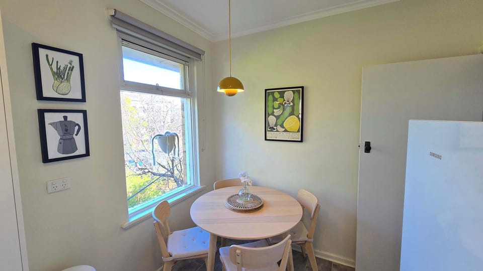 Dining area in kitchen with garden outlook