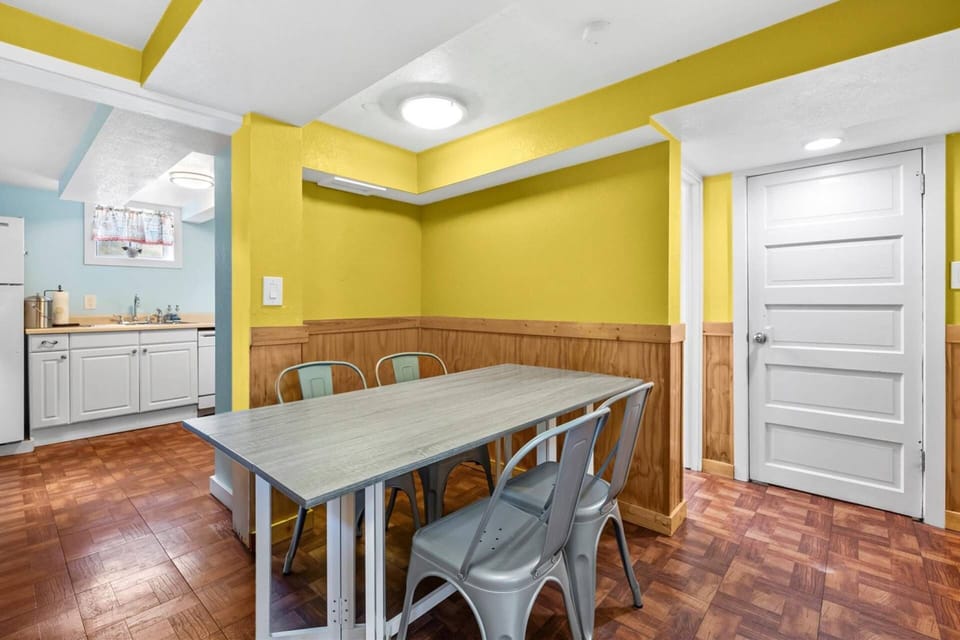 Lower level dining area off kitchen and next to full bath- stackable washer and dryer too!