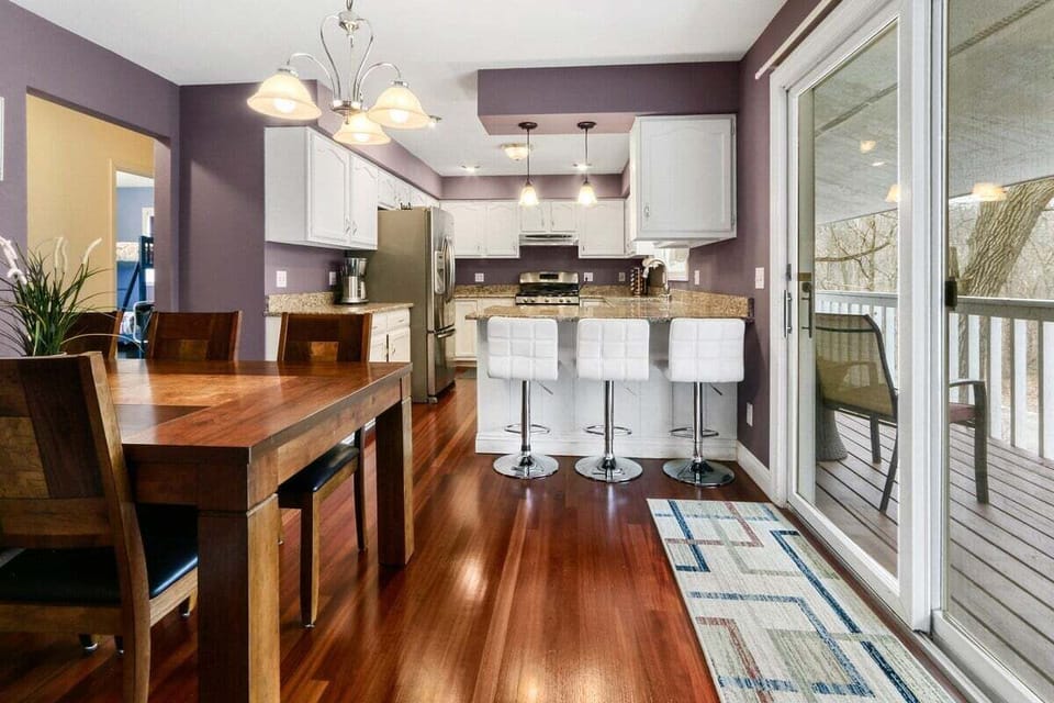 Kitchen with bar seating