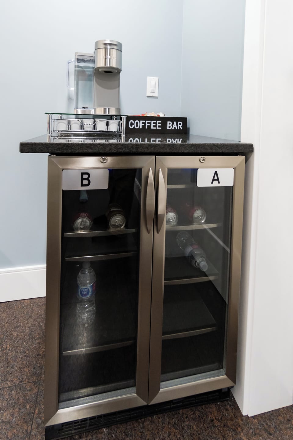 Coffee station and wine chiller for your beverages
