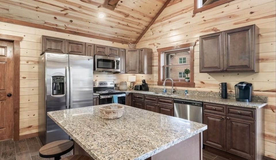 Main floor open floor plan. Includes 4 bedrooms. No stairs needed to access.